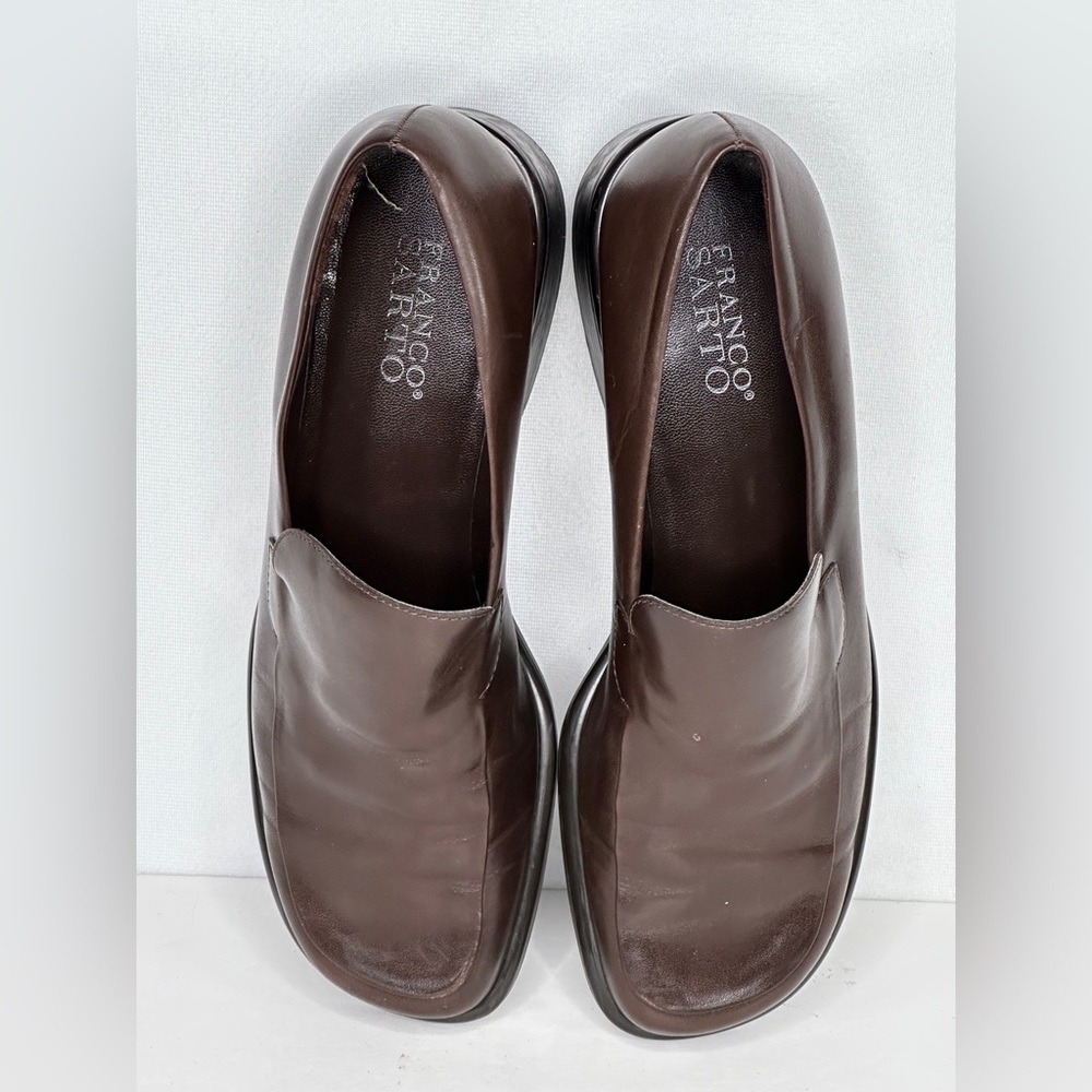 Franco Sarto Brown Leather Loafers - Picture 3 of 8